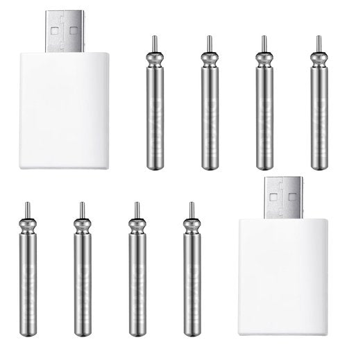 Copkim 8 Pcs Fishing Bobbers Battery Rechargeable and 2 Pcs Float Battery Charger Lighted up Night Bobber Batteries Night Fishing Accessories Tackles(White,Cr425,4 Hole)