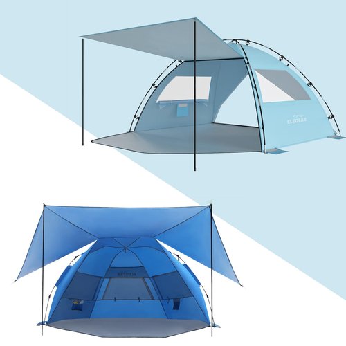 Elegear Beach Tent with 360° Removable Canopy + Portable Beach Tent with Canopy