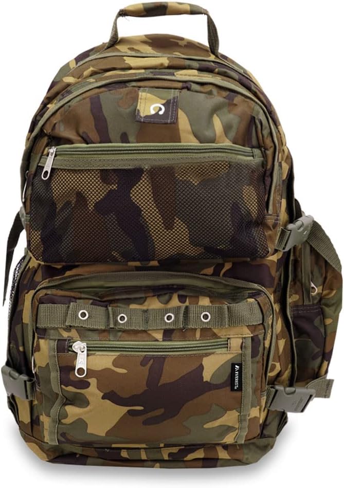 Everest Oversize Woodland Camo Backpack, Camouflage, One Size,C3045R-CAMO