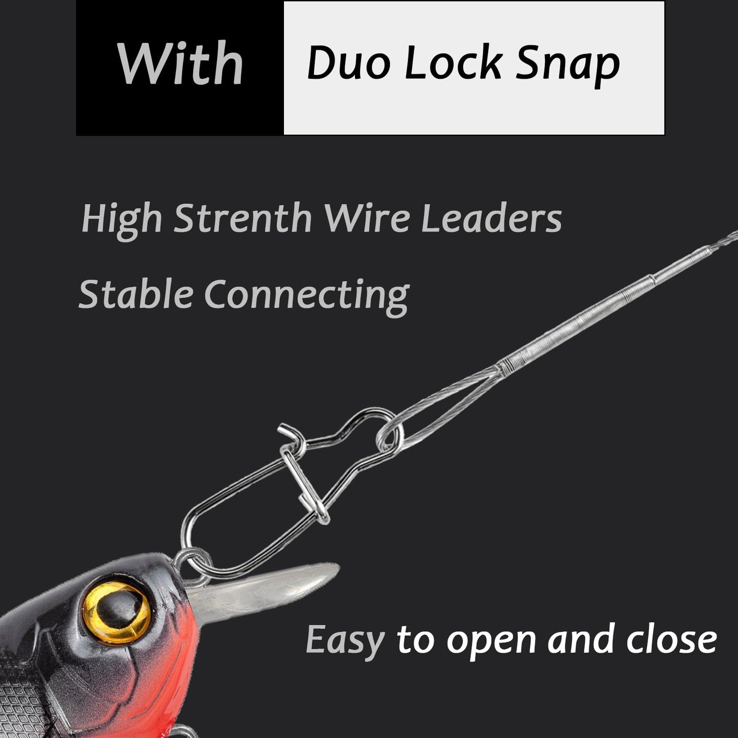 AMYSPORTS Stainless Steel Fishing Leader Saltwater Stainless Rigs Fishing Leader Lure Heavy Wire Fishing Leaders Steel White Nickel #2 50lb 11.8in 20pcs