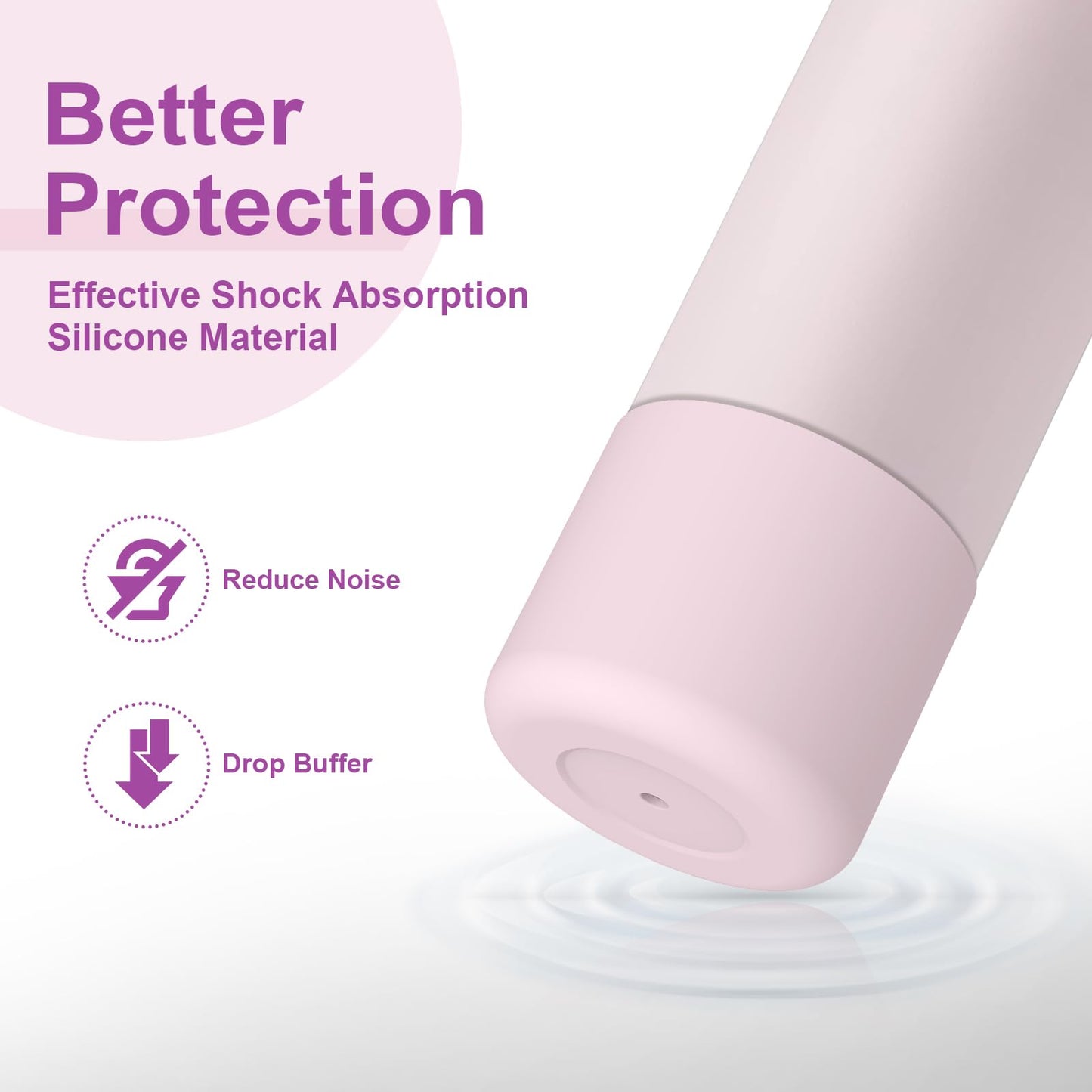 Alwenid 2PCS Silicone Water Bottle Boot for Owala 32 Oz, Anti-Slip Protective Sleeve Bottom Bumper Protector for FreeSip, Twist, and Flip Stainless Steel Water Bottles (Pink)