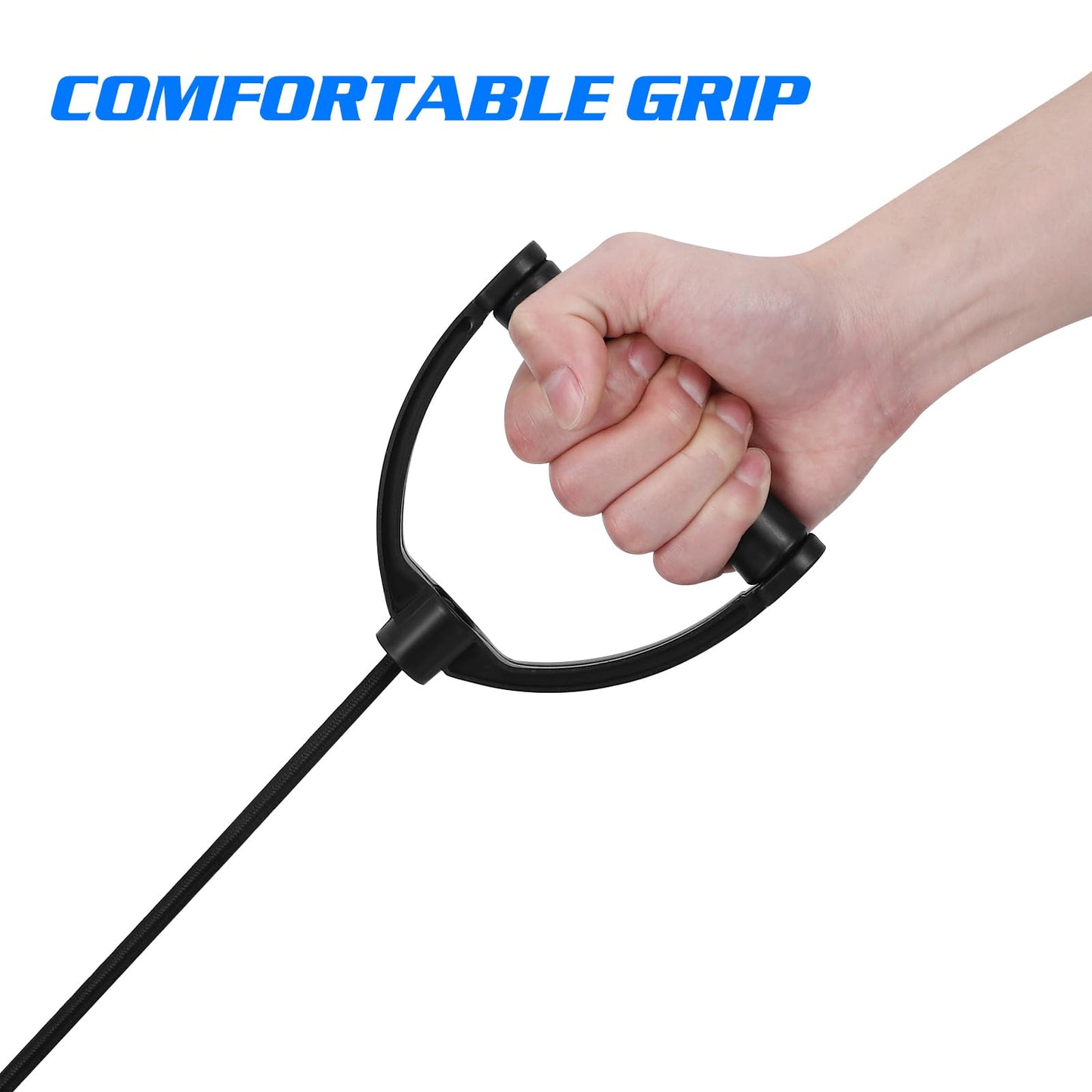 IMIKEYA Resistance Bands: 1 Pair Stepper Resistance Band Fitness Exercise Bands with Handles Fitness Bands Pull Ropes Exercising Bands Resistance Bands for Workout Strength Training at Home, Black