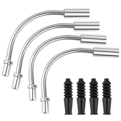 Bike V Brake Noodle Cable Guide Pipe 8Pcs Brake Noodle Cable Guide Pipe and End Caps Accessories with Rubber Boots for Mountain and Road Bicycle