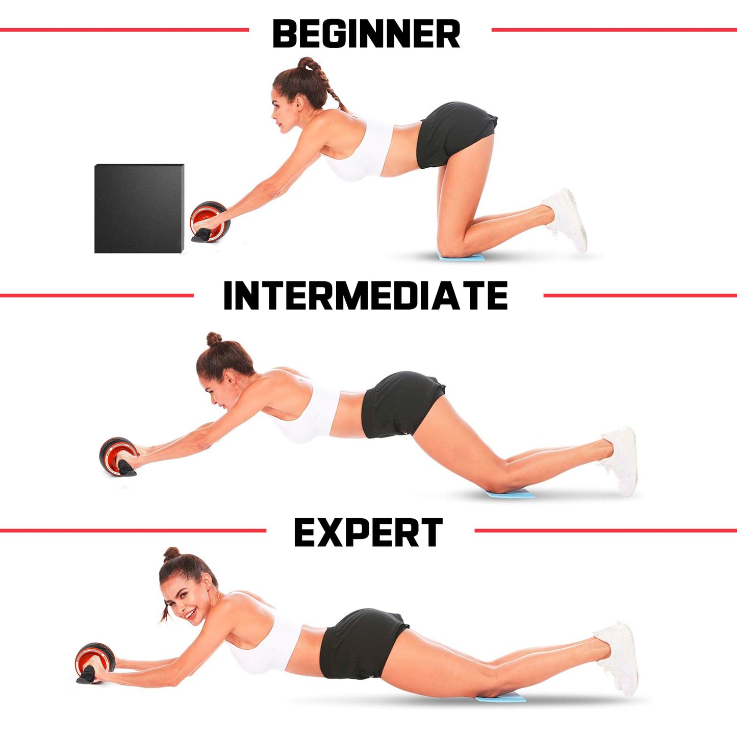 Ab Roller Wheel with Knee Pad Mat,Automatic Rebound Abdominal Wheel Abs Workout Equipment,Home Gym Equipment,No Noise Ab Wheel for Men&Women Abdominal