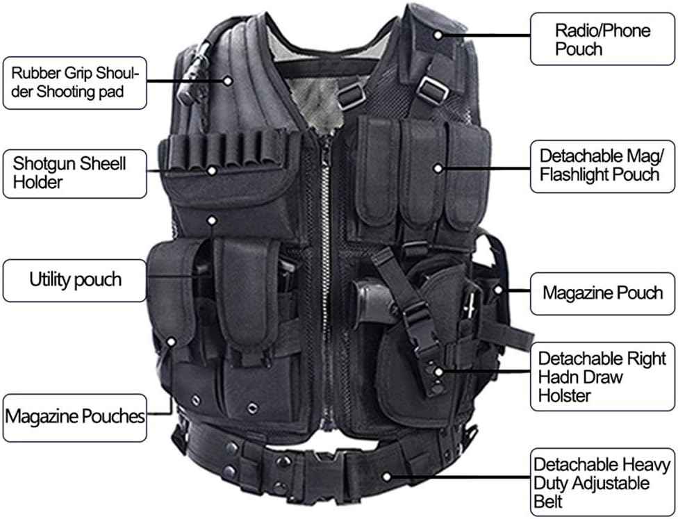 YAKEDA Tactical Vest for Adults - Ultra-Light, Breathable Airsoft Training Gear