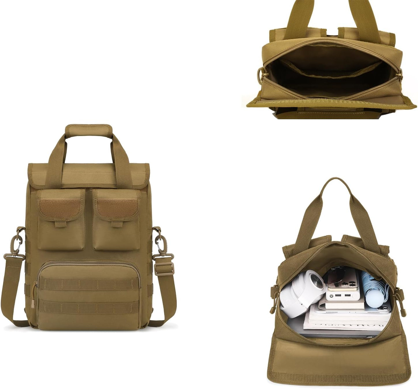 ArcEnCiel 12.9-14 Inch Laptop Tactical Messenger Bag Men MOLLE Sling Pack Briefcase Gear Handbags Utility Carry Satchel