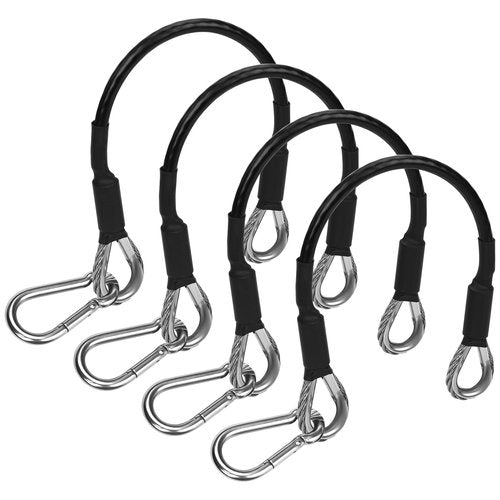 NQEUEPN 4pcs 10" Gym Extension Cable with Carabiner, Fitness Extension Cable Replacement Compatible with Bowflex Home Gym Machine Accessories for Leg Extension, LAT/Tricep Pull Down