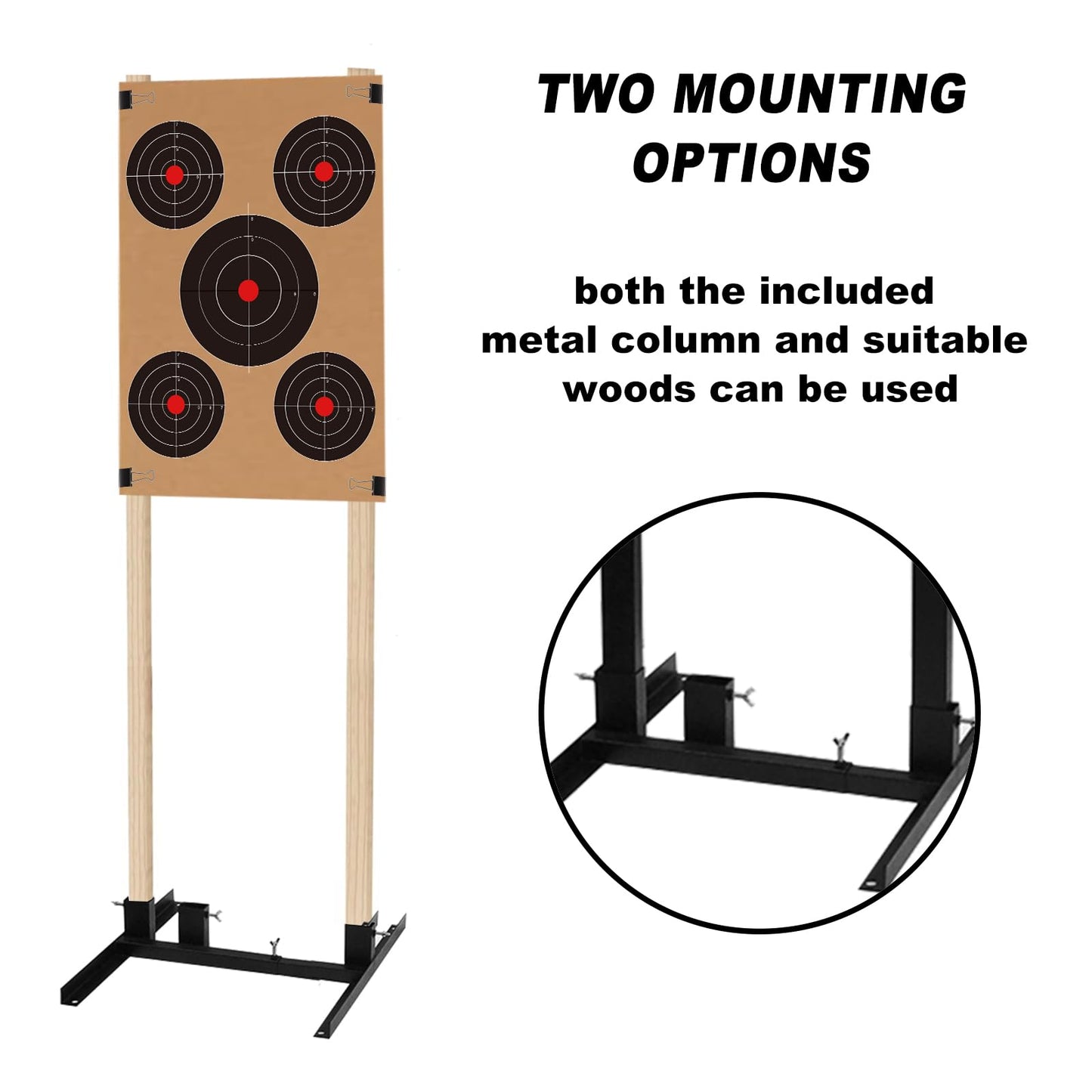 Atflbox 2Pack Shooting Target Stand with 10+50 pcs 17x25 Inch Paper Targets, Durable Paper Target Holder with Stable Adjustable Base