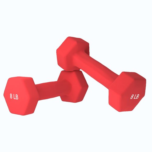 Rmg8 Fit Neoprene Coated Dumbbell Hand Weight Pairs – Versatile Dumbbell Set for Exercise & Fitness, Home Gym Equipment – Non-Slip, Color-Coded Hex Shaped Free Weights for Men and Women, 2LB, 4LB,