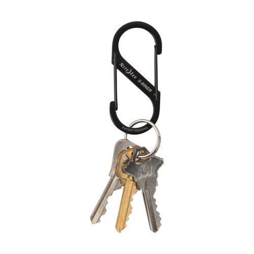 Nite Ize S-Biner Stainless Steel Dual Carabiner - Multi Purpose Dual Carabiner Clip - Great for Camping Supplies & Hiking Essentials - Secure Key Holder - Size 3, Black (6 Pack)