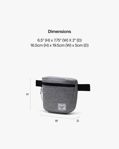 Herschel Settlement Hip Pack, Raven Crosshatch, One Size
