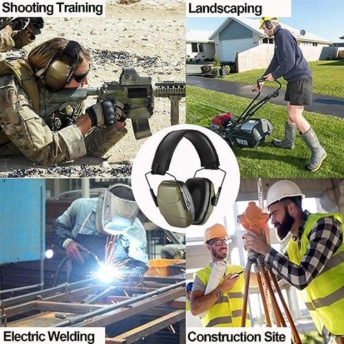 GUCHO 34dB Noise Reduction Safety Shooting Ear Muffs,Hearing Protection Earmuff,Ear Protection for Hunting Mowing Welding