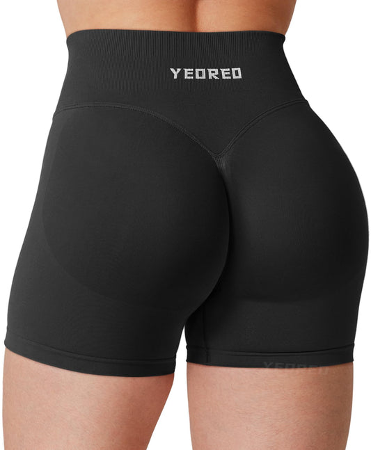 YEOREO Hidden Scrunch Workout Shorts Vision Women Seamless Gym Shorts High Waist Yoga Shorts