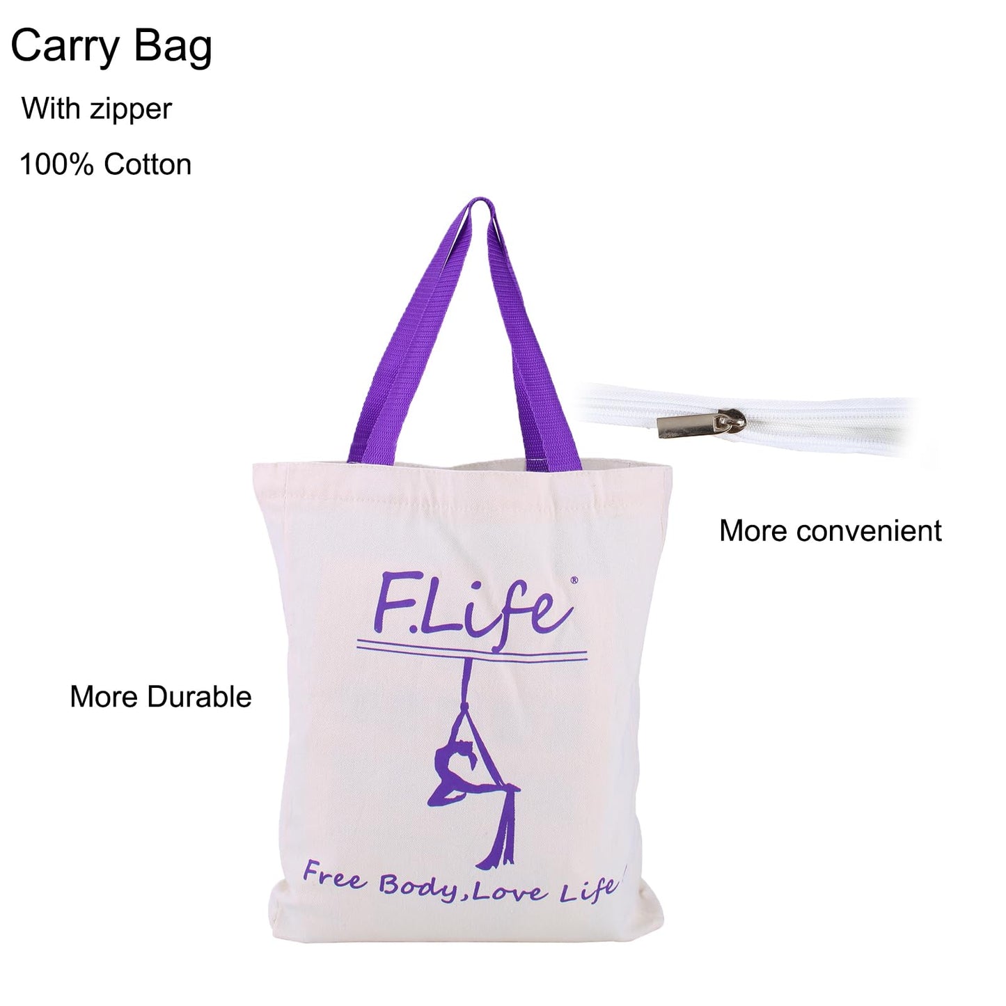 F.Life Aerial Yoga Hammock 6.5 yards Premium Aerial Silk Fabric Yoga Swing for Antigravity Inversion Include Daisy Chain,Carabiner and Pose Guide (Champagne)