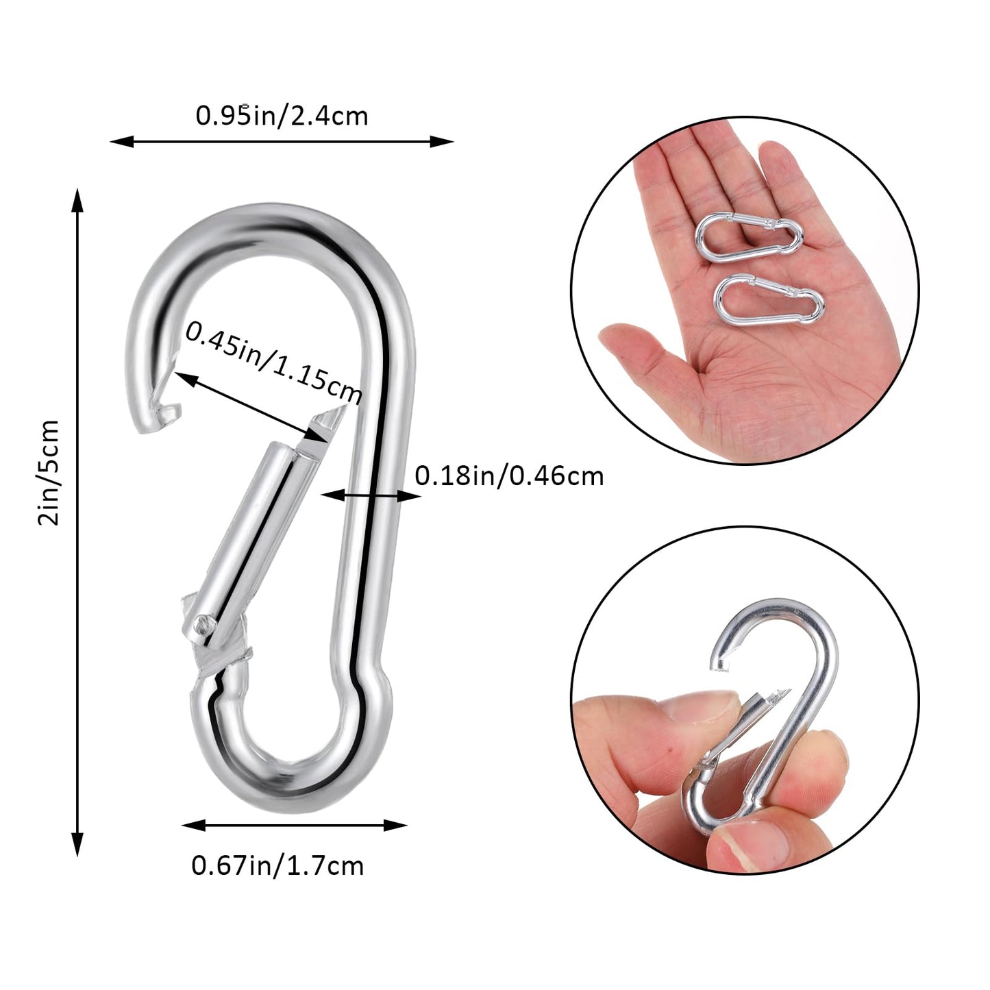 Gjinxi Flag Clips for Flagpole Rope, 4PCs Flag Pole Clips to Hold Flag, Zinc Alloy Swivel Hooks for Outdoor, Carabiner Keychain Clip, Dog Leash Hook, Flagpole Hardware Accessories for Flagpole Rings