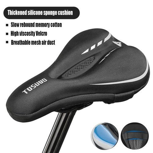 TOSUOD Bike Seat Cover Gel Padded Bicycle Seat Cover for Men Women Narrow Bike Seat Cushion Comfort Foma Bicycle Seat Cushion for Outdoor & Indoor(11"x7")