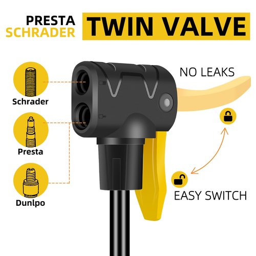 Veltuno Bike Pump,High Pressure,Floor Bicycle Tire Pump with Boost Device Compatible with Presta and Schrader Valve, for Bicycle, Balls, Scooter, etc.…