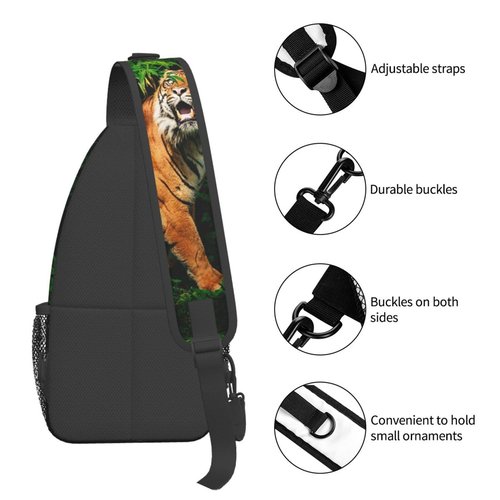 ROSIHODE Cool Tiger Sling Bag, Fashion Crossbody Backpack Shoulder Chest Bag for Men Women Outdoor Hiking Travel