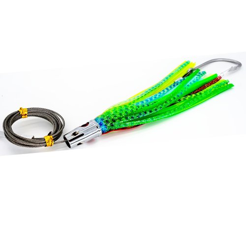 Trolling Tuna Lures Fishing Saltwater Lures Set of 5 Colors 6.5 Inch with Fully Rigged Teasers Squid,Bullet Head Offshore Jet Head Metal for Dolphin Wahoo