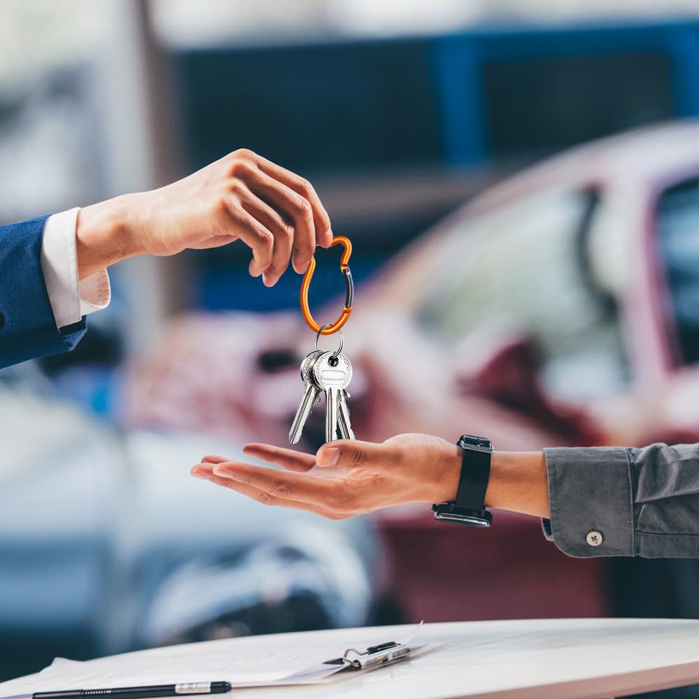 8PCS Fish Shaped Carabiners Clip, Quick Release Spring Load Bearing Carabiner Mini Carabiner Keychain for Camping, Fishing, Hiking, Home Gym