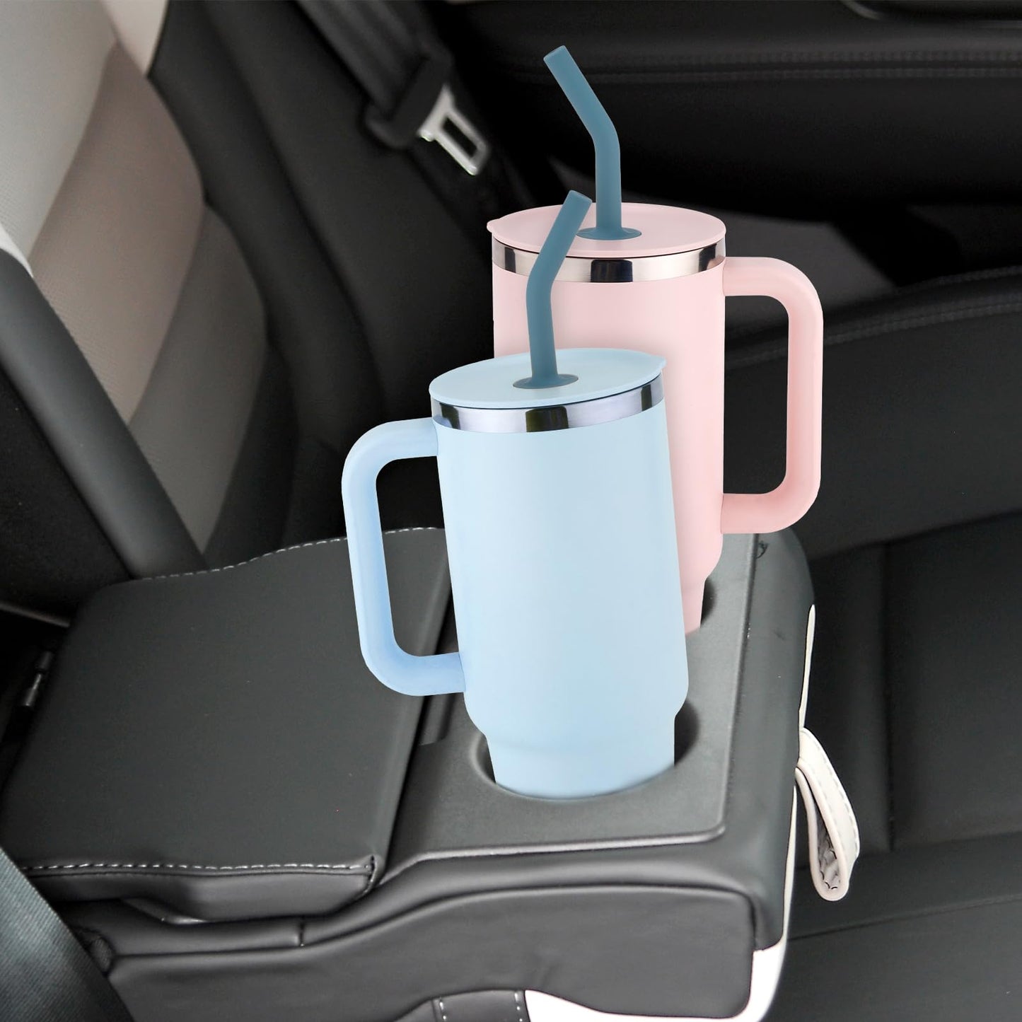 3pcs Replacement Straw for Hydro Flask Tumbler 40oz, BPA Free Reusable Plastic Water Bottle Straw Accessory with 3 Silicone Straw Tip and Cleaning Brush for HydroFlask 32/28/20oz Travel Cup(6 Colors)