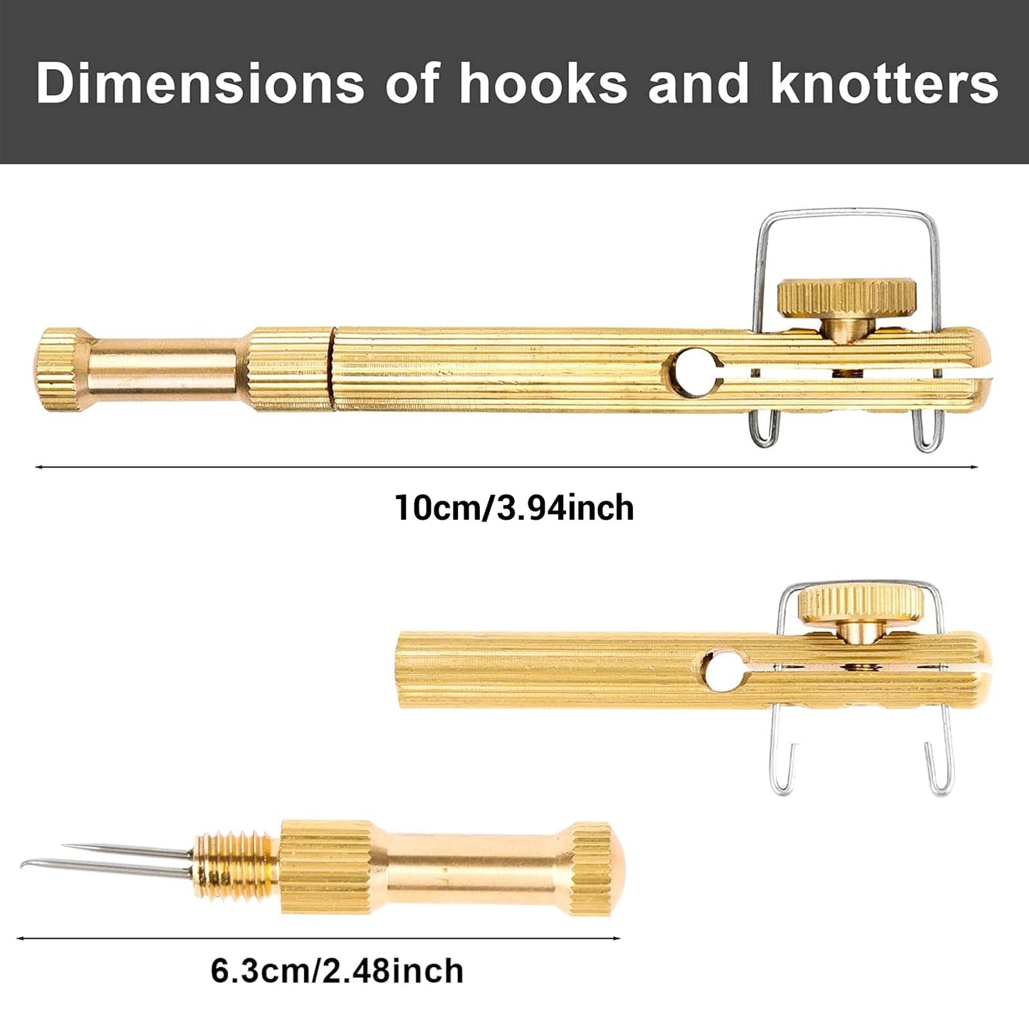 Fishing Line Hook Knot Tying Tool, Copper Practical Knot Line Tying Knotting Tool Portable Fast Fishing Tie Hook (2pcs)