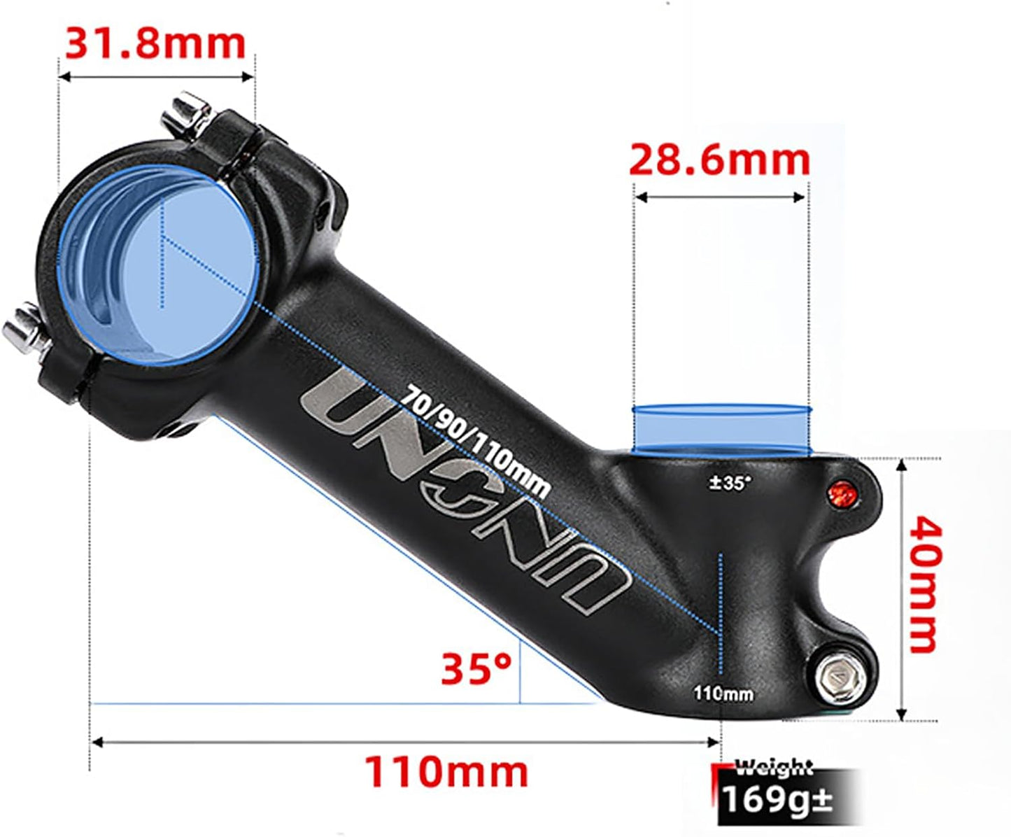 FOMTOR 25.4 stem 60mm 90mm 110mm 35 Degree Bike Handlebar Stem Riser MTB Stem for Mountain Bike Road Bike BMX MTB