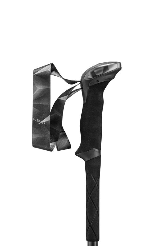 LEKI Makalu FX.One Carbon Adjustable Lightweight Walking Poles for Trekking & Hiking - Black-Naturalcarbon-Orange - 110 cm