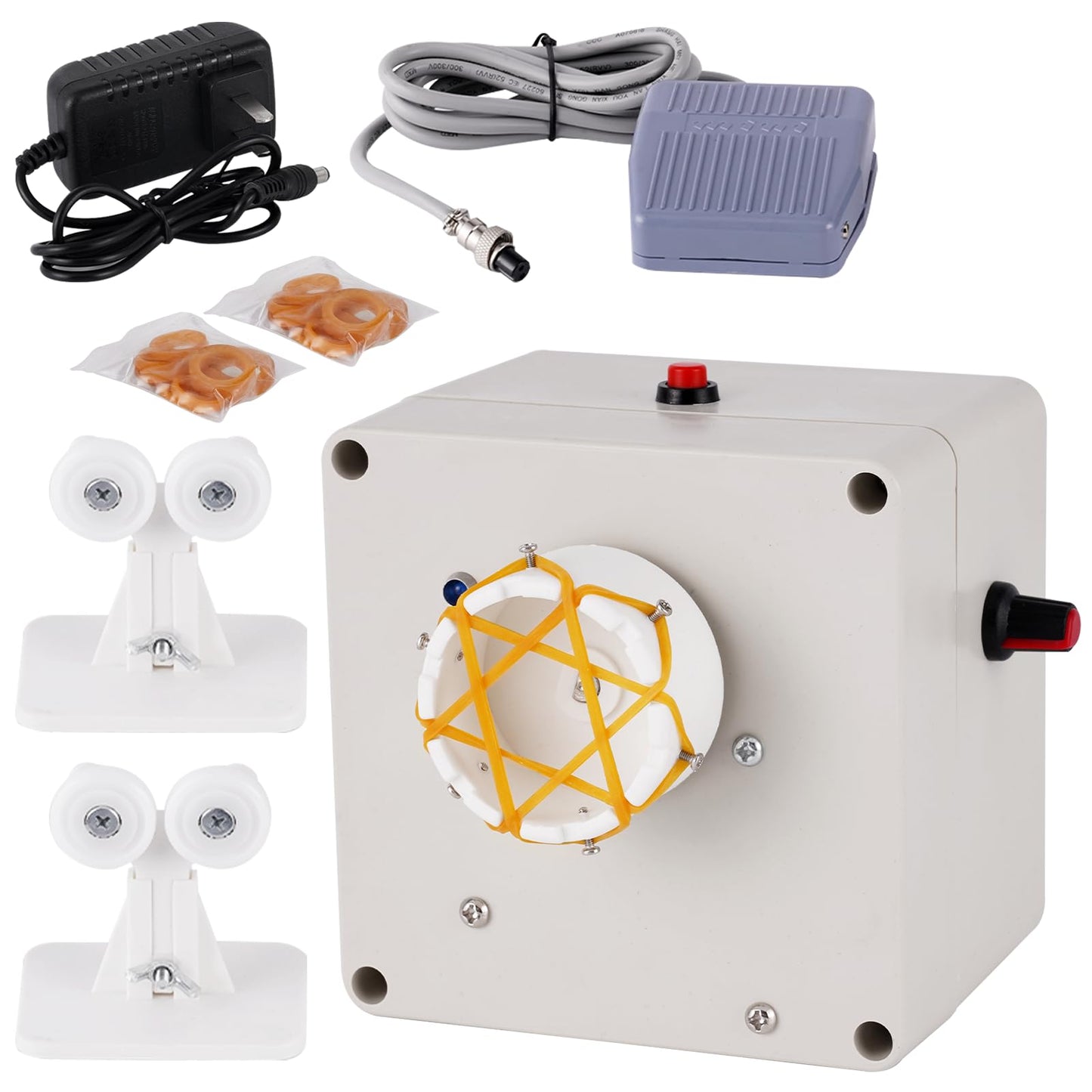 Automatic Reversal Fishing Rod Building Drying System, 0-40RPM Adjustable, 100-240V DIY Electric Fishing Rod Building Winding Machine, Building Repair Wrapping Station with Foot Switch