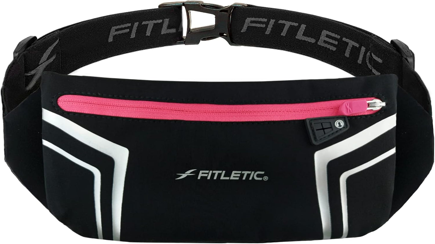 Fitletic Modern Sports Running Belt For Men & Women – Water Resistant Pouch - Fits All Smart Phones- Lightweight, Low Profile Design –Lycra Coated With Inner Card Organizer Pocket