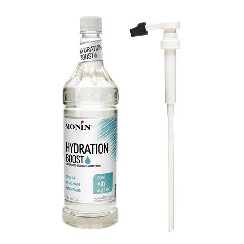 Monin - Hydration Boost and Drink Mix-in, Add Electrolytes & Minerals to Your Favorite Flavored Beverage (Hot or Cold), Dairy-Free, No Artificial Sweeteners, Gluten-Free (1 Liter + Pump)