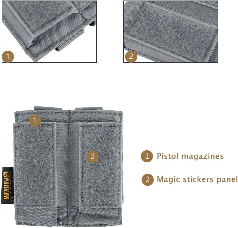 EXCELLENT ELITE SPANKER Tactical Open Top Double/Triple Pistol Mag Pouch for Glock M1911 92F Magazines 40mm Grenade