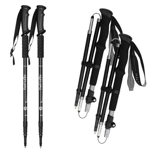 TheFitLife Anti Shock Trekking Poles + Folding Poles Aluminum