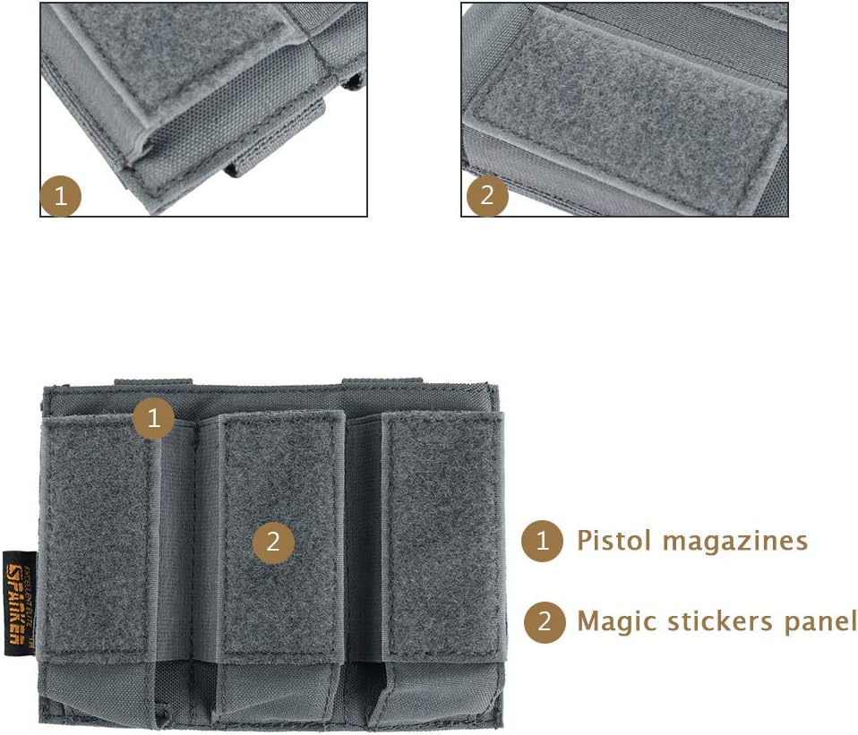EXCELLENT ELITE SPANKER Tactical Open Top Double/Triple Pistol Mag Pouch for Glock M1911 92F Magazines 40mm Grenade