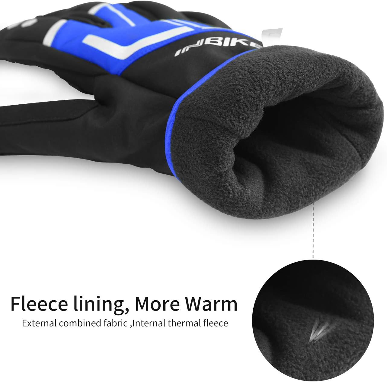 INBIKE Cycling Gloves for Men Winter Windproof Reflective Thermal Gel Pads Touch Screen