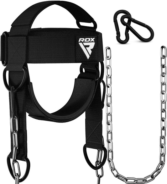 RDX Neck Harness for Weight Lifting - Padded Head Exerciser with Adjustable Steel Chain for Strength Training