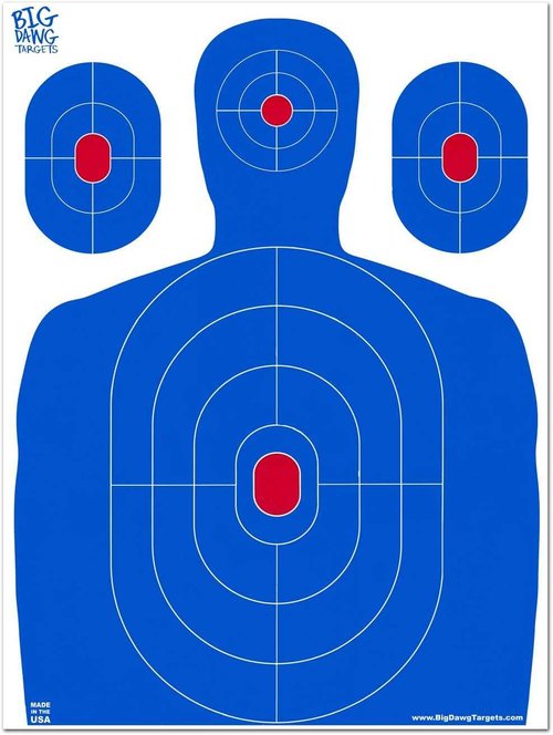 Blue Silhouette Reactive Splatter Target - 18x24 Inch Shooting Practice Target