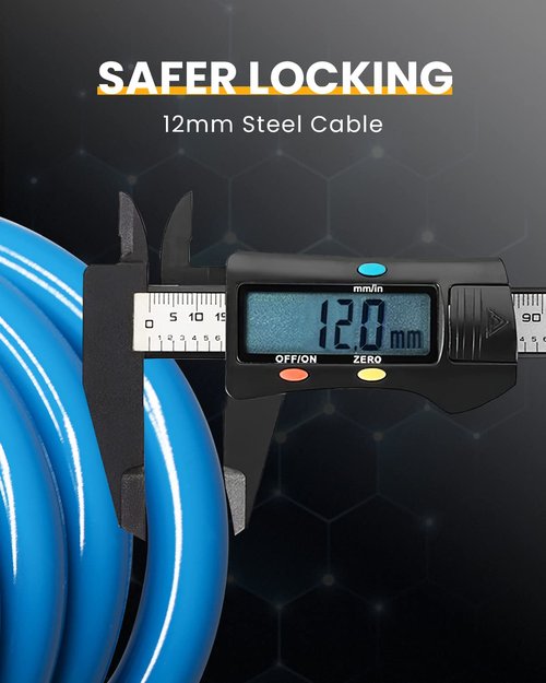 Everyfun Bike Lock Cable with Combination,High Security 5-Digit Resettable Combination Bicycle Lock Anti-Theft, Scooter Lock with Mounting Bracket for Bikes and Scooters(Blue)