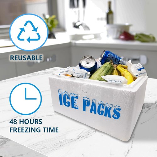 Lytjaer Reusable Dry Ice Pack Sheets – Cooler Ice Packs for Lunch Boxes-Freezers Packs for Shipping Frozen Food (36 Sheets)
