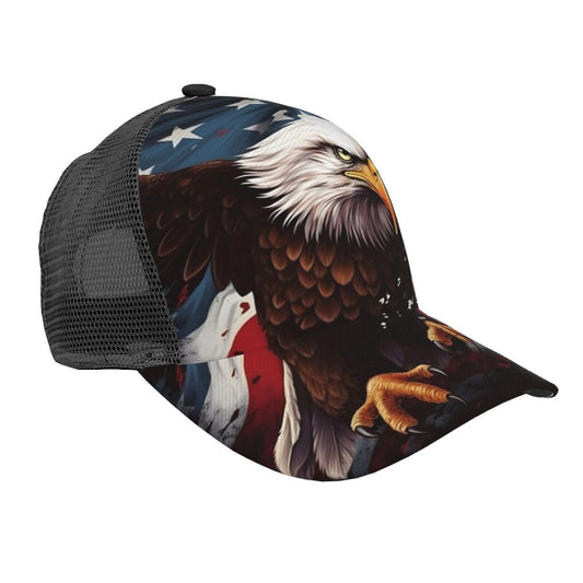 Generic Funny Baseball Hat for Women Men, Dad Cap Trucker Hat Adjustable Fit for Summer Sport Travel Beach - Eagle American Flag, Pattern - 7