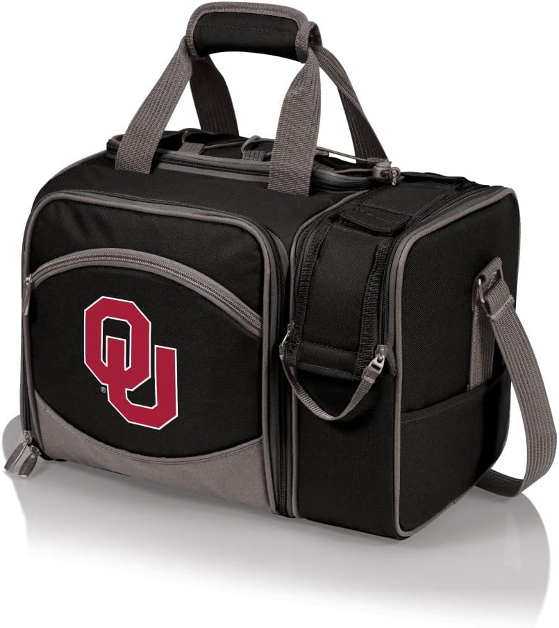 NCAA Malibu Cooler Picnic Basket - Insulated Tote with Complete Picnic Set
