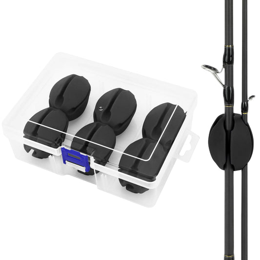 SAN LIKE Fishing Rod Racks 6PCS Portable Rod Puller Protector, Nice Fishing Gifts for Men Women, Black