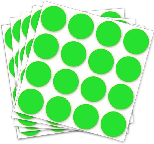 1" Round Color Coding Circle Dot Stickers,Writable Surface Self-Adhesive Removable Labels-Target Patches(1008 PCS) (Green)