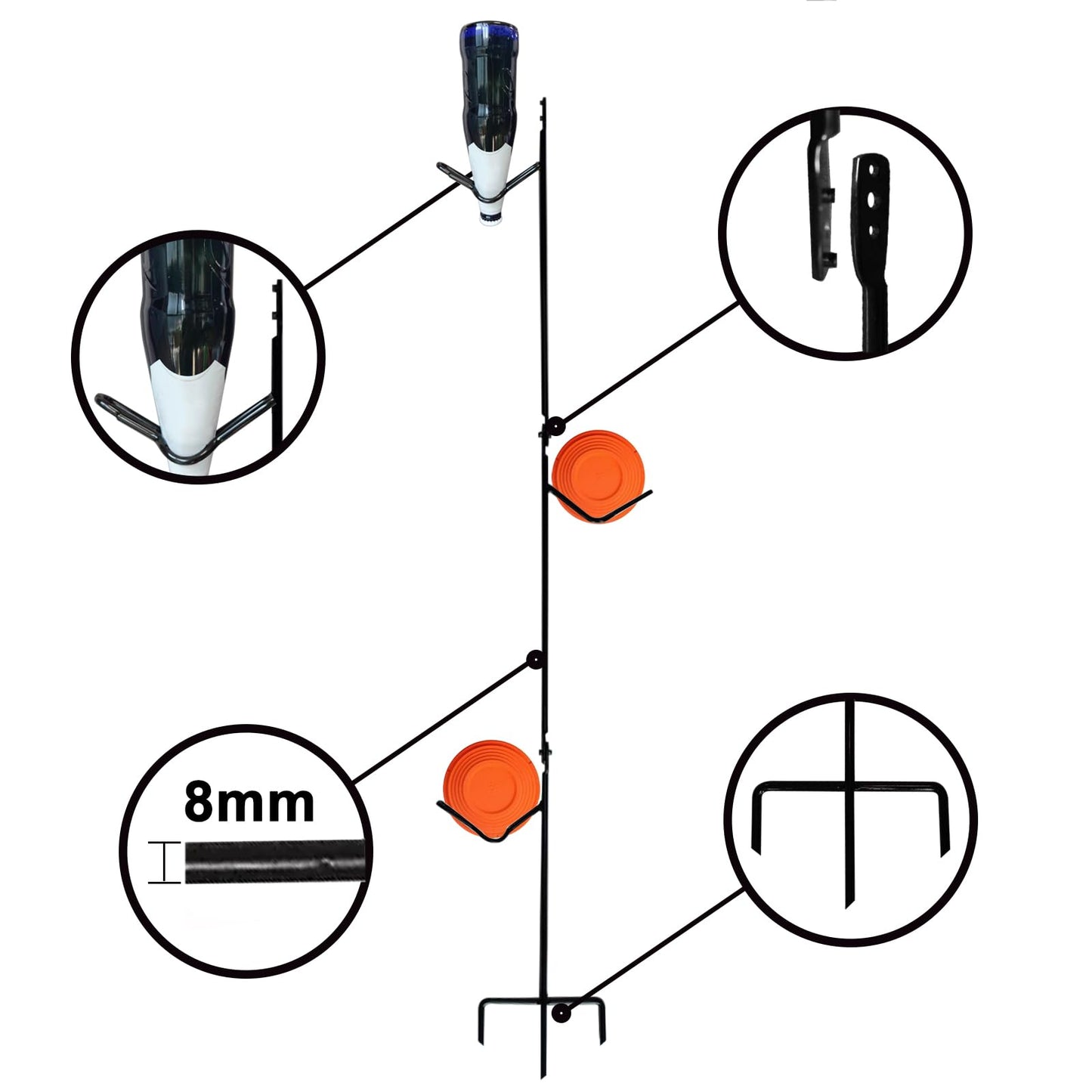 Atflbox Clay Pigeons Holder Pro, Sporting Clays Accessories, Pack of 3 Units Clay Skeet Target Hanger for Shooting Outdoors