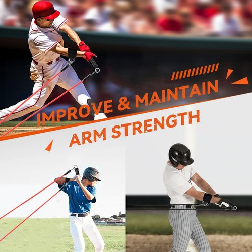 Hikeen Resistance Bands for Baseball, 50 LBS Trainer Kits With Interchangeable Grips to Build Pitching Arm Strength, Training Aid for Players, Pitching Trainer