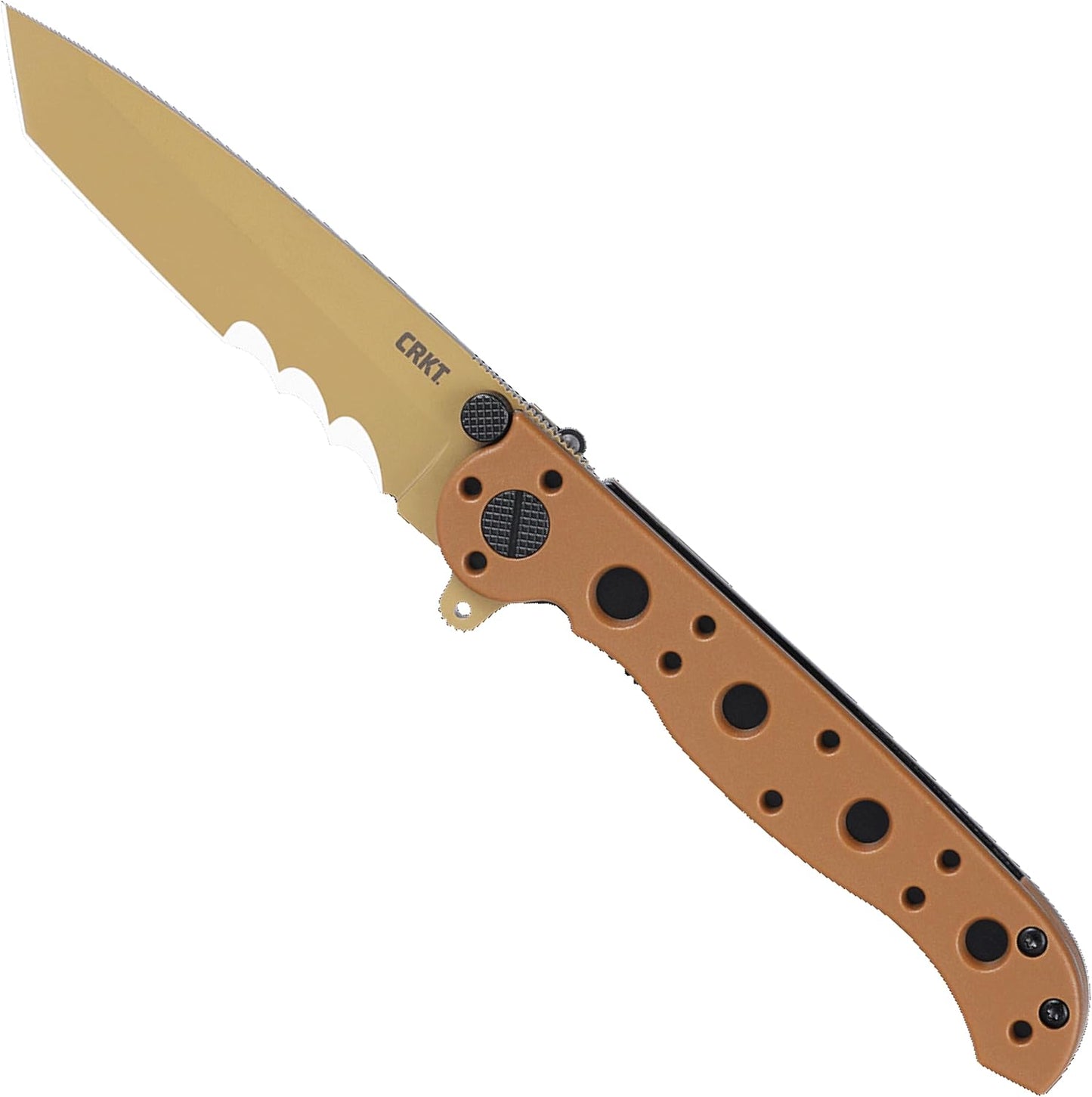 CRKT M16-10KZ EDC Folding Pocket Knife: Everyday Carry, Black Serrated Edge Blade, Tanto, Automated Liner Safety, Nylon Handle, Pocket Clip