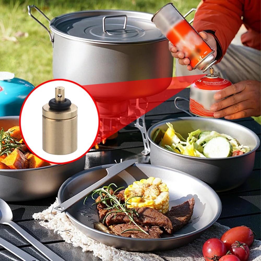 3 PCS Gas Refill Adapter Golden Butane Refill Adapter 17MM*8MM Filling Butane Canister Adapter for Outdoor Camping Stove Cylinder Butane Canister Tanks