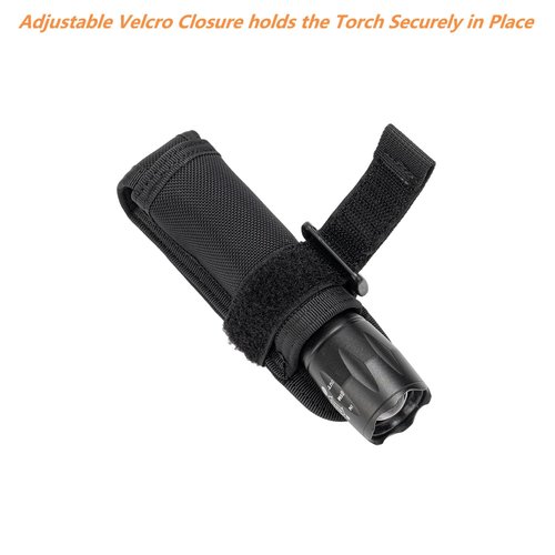 TACNEX Open Top Flashlight Holder Nylon Pouch Duty Belt MOLLE Torch Holster Tactical Light Carry Case Tool Carrier Gear Sheath Belt Clip Strap (Short(Height: 5"))
