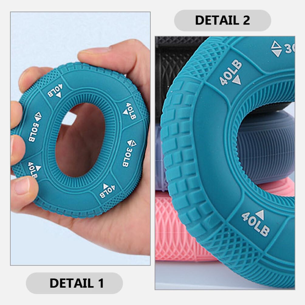 GANAZONO Hand Strengthener Grip Ring Forearm Trainer Gripper Donut Finger Training Exerciser Silicone Squeezer Gripper Hand-muscle Wrist Developer for Home Gym Exercise Equipment