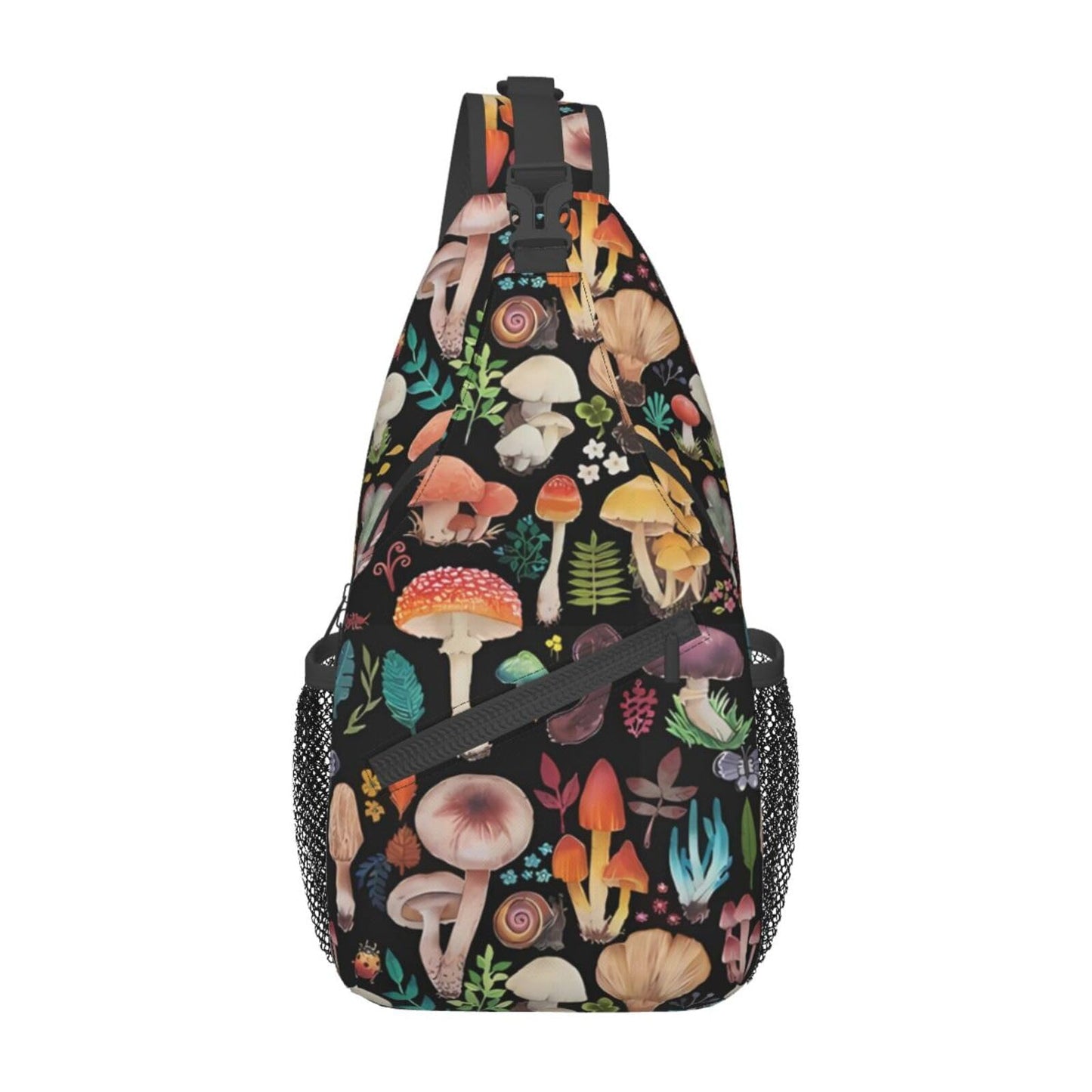 KAWOEEW Mushroom Sling Bag - Crossbody Backpack for Women & Men, Travel & Hiking, Mushroom Decor